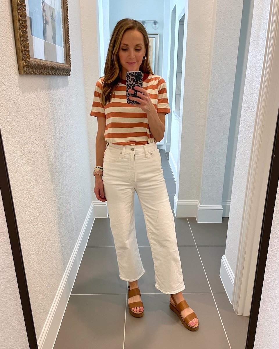 platform sandals white pants