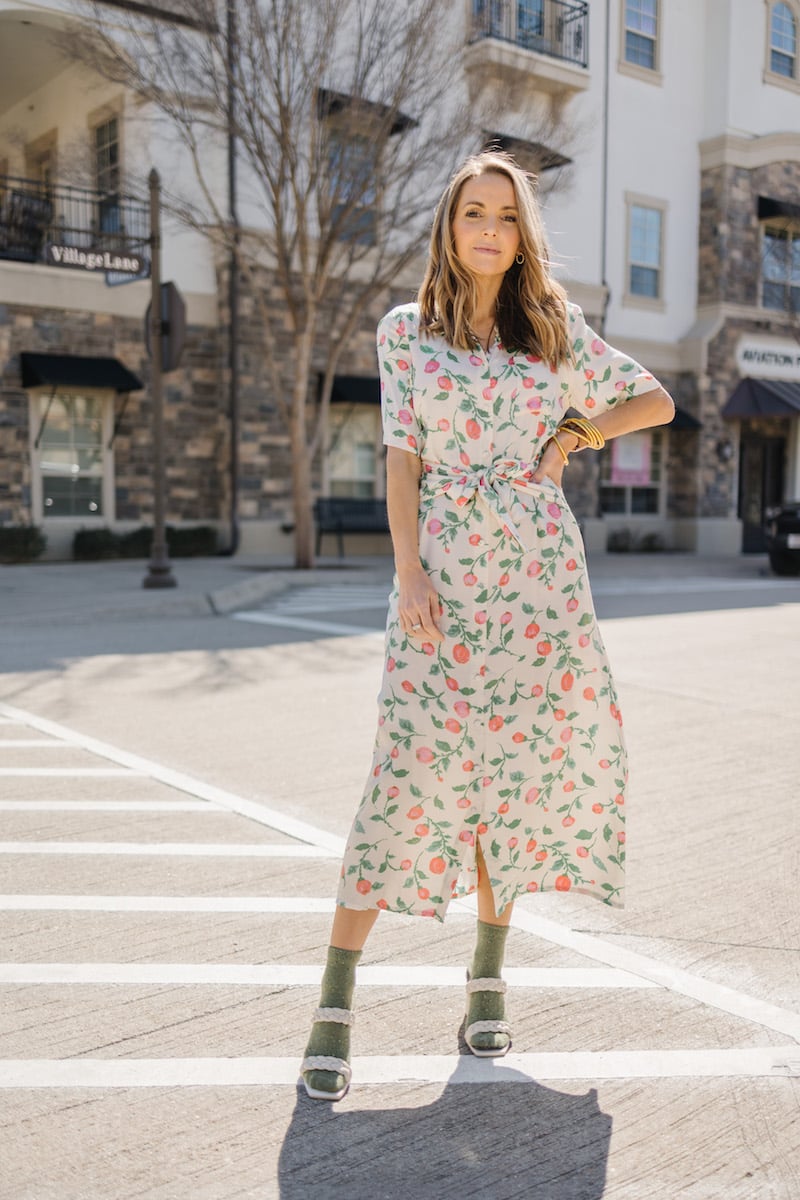 shirt dress with flowers rent the runway