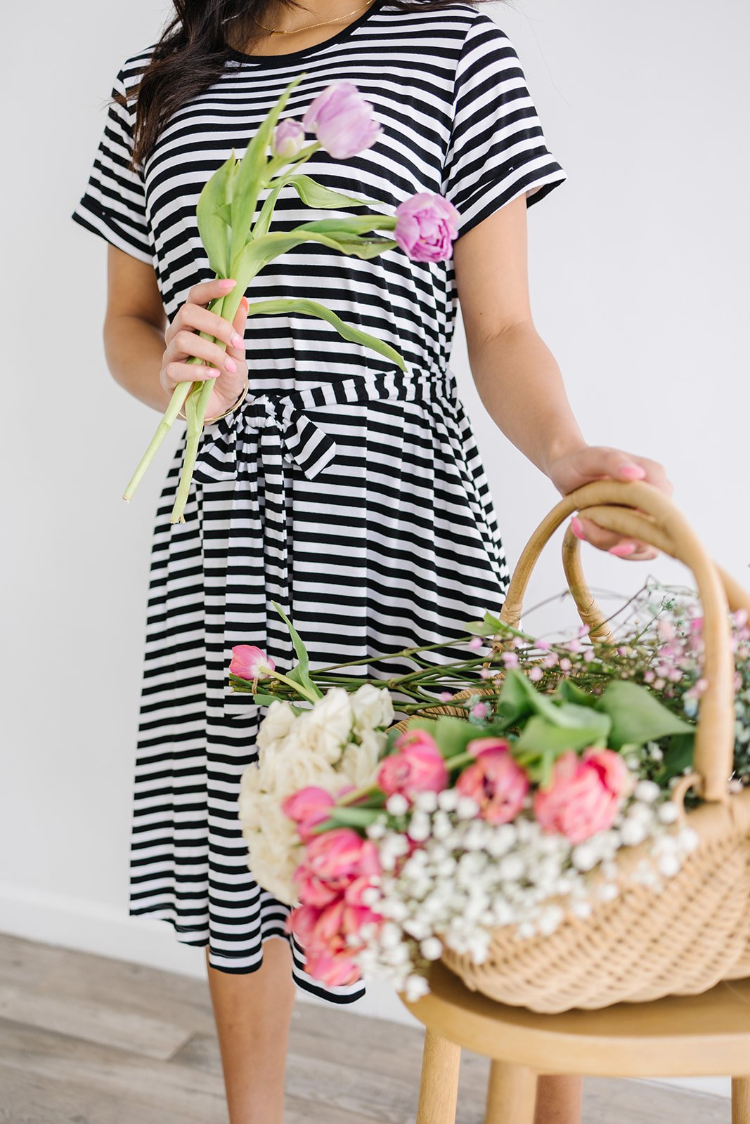 striped merrick white collection dress