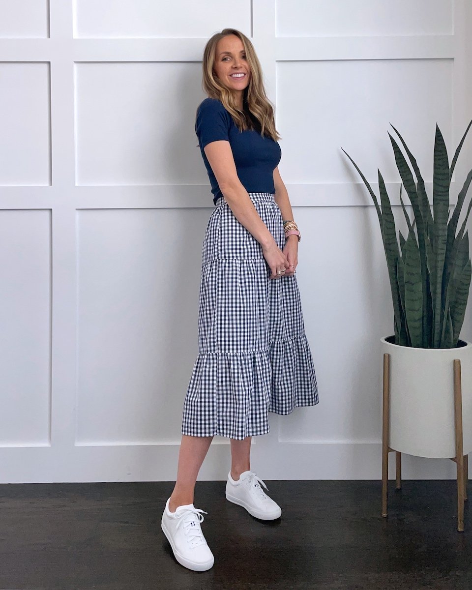 cotton gingham skirt