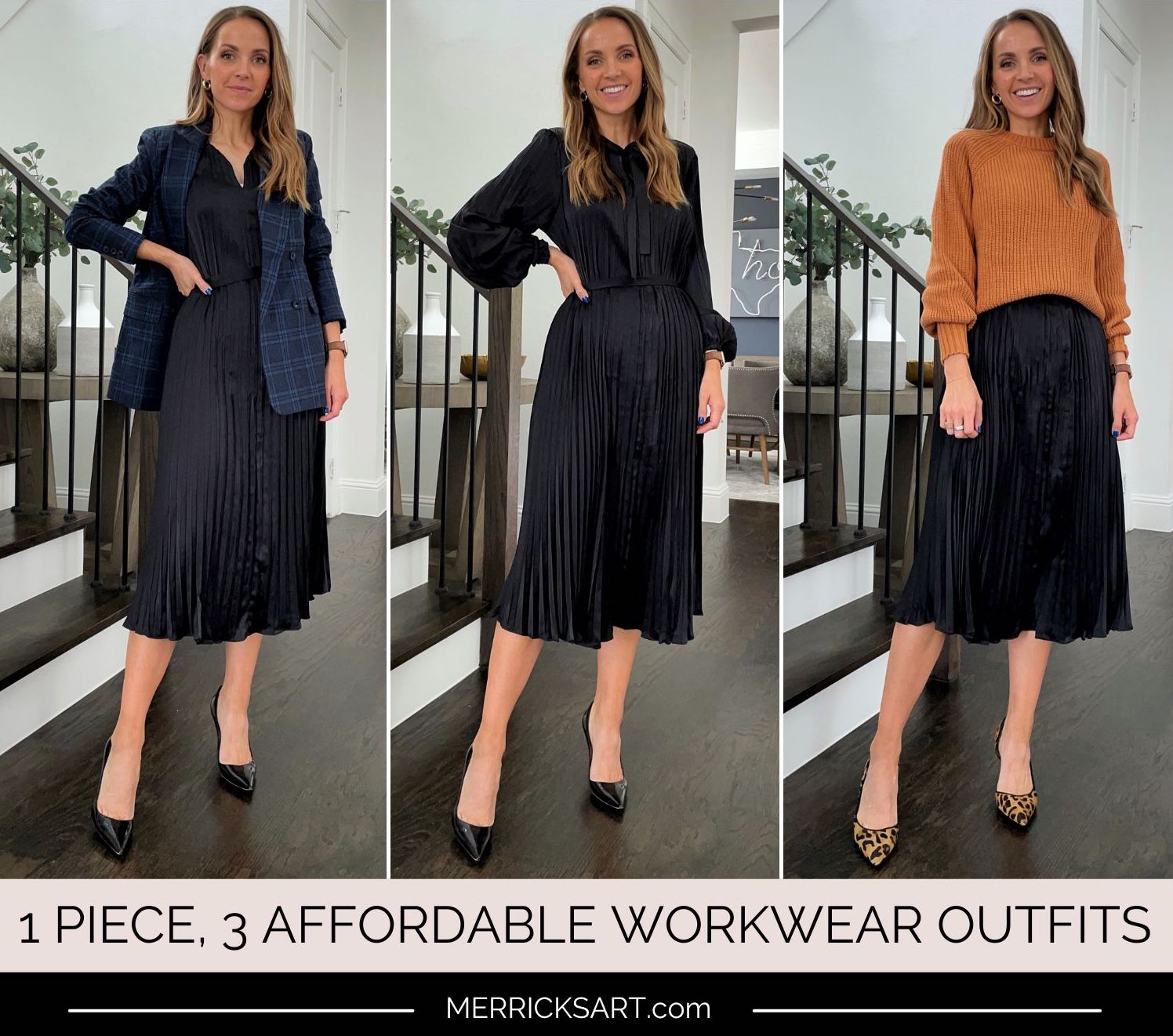 1 piece, 3 affordable workwear outfits
