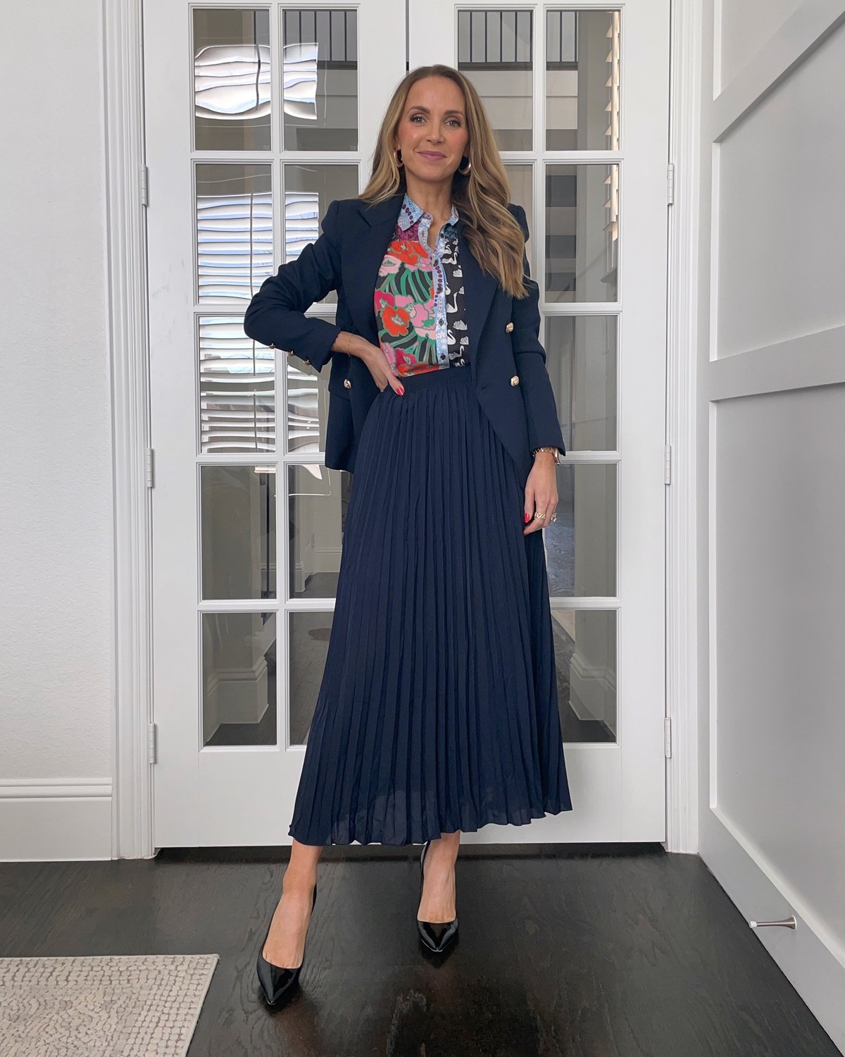 pleated skirt blazer