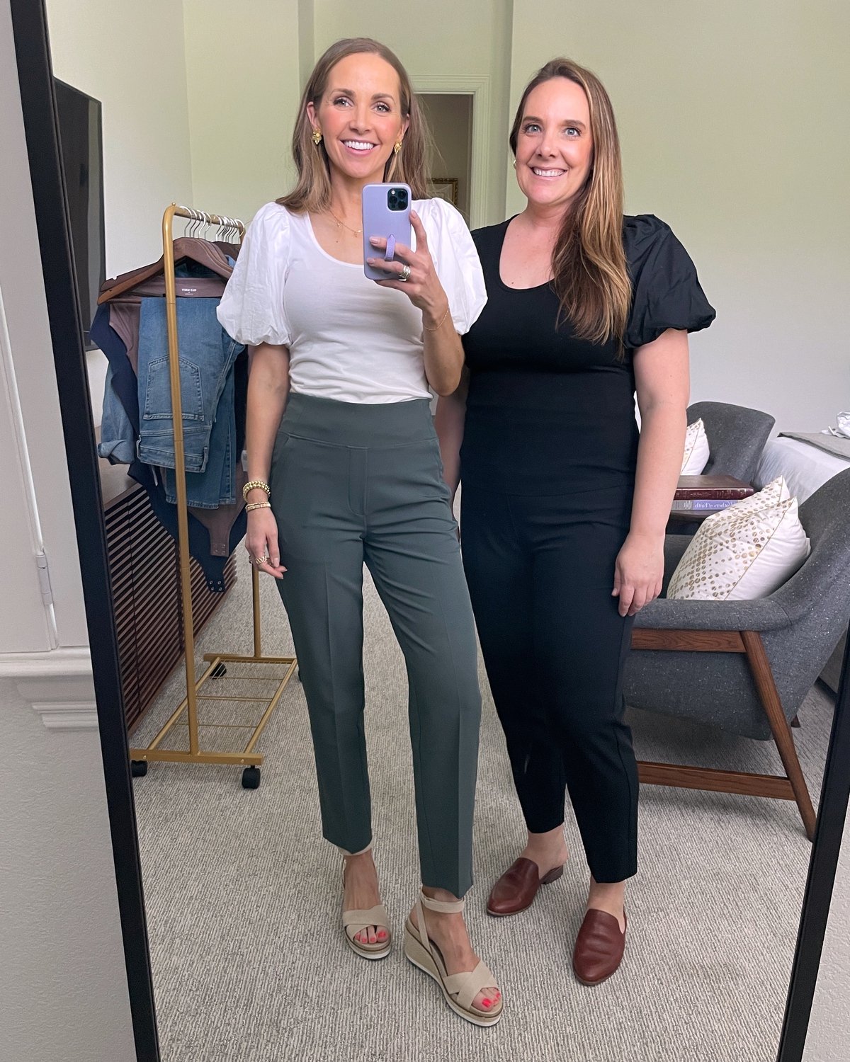 puff sleeve top slacks