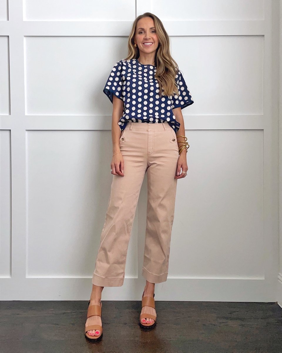 blush pink with navy