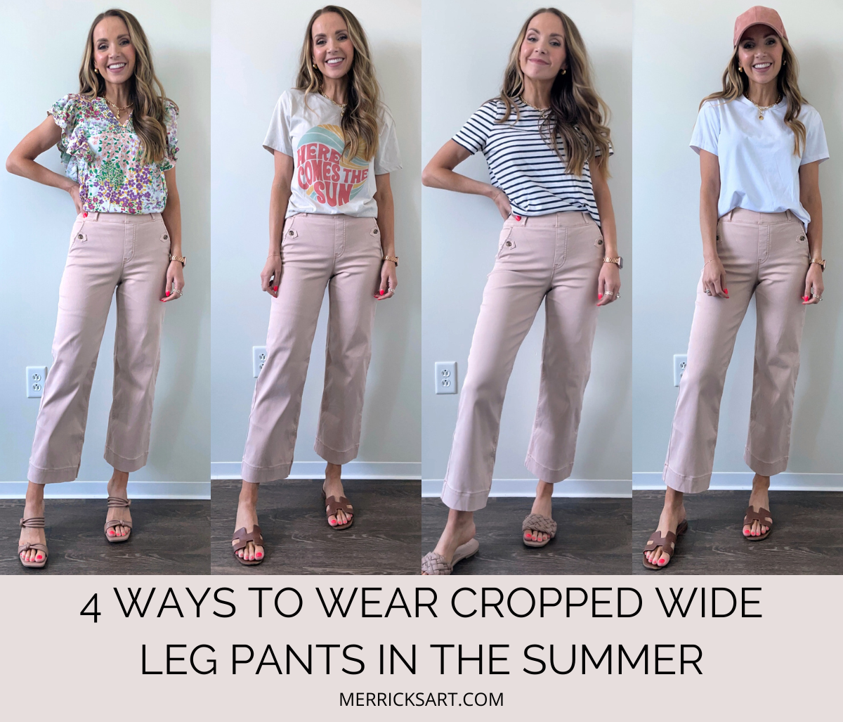 4 Ways to Wear Cropped Wide Leg Pants In The Summer