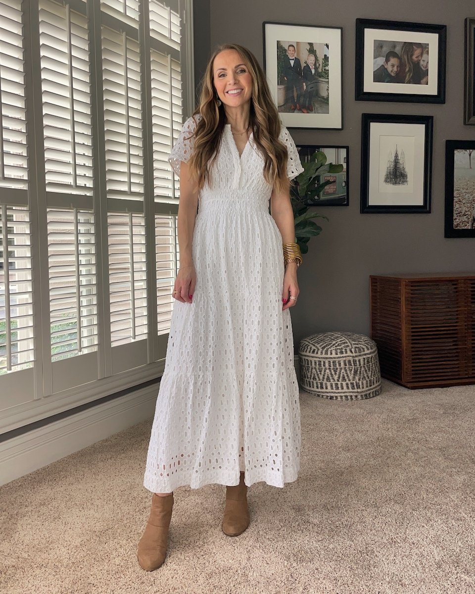 long dress ankle boots