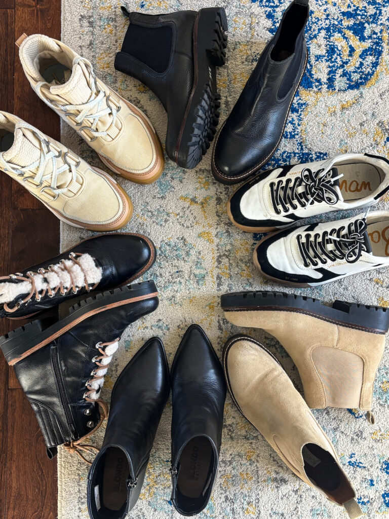 Favorite Winter shoes - Sorel boots, chelsea boots, sam edelman sneakers, blondo waterproof bootie, marc fisher boots