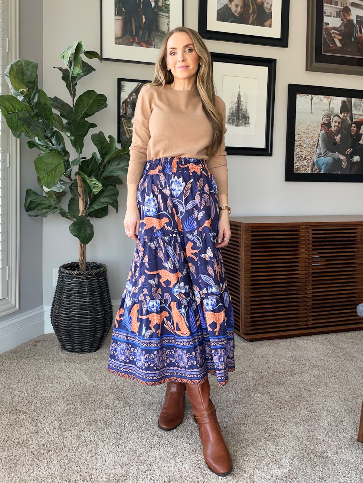 winter teacher outfit skirt and sweater