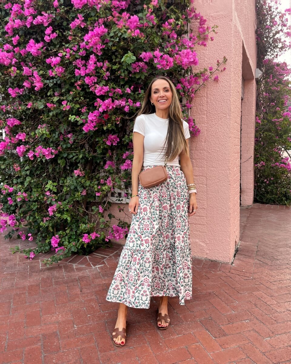 abercrombie skirt, madewell crossbody, target sandals, africa outfit