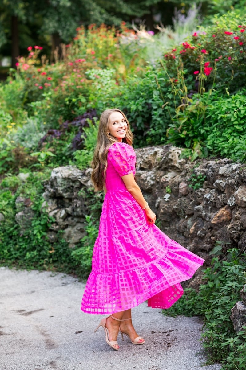 merricksart birthday pink maxi dress
