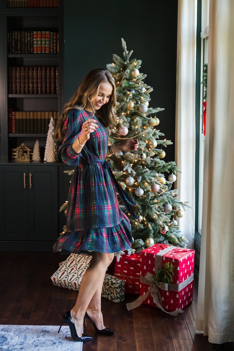 merrick white collection plaid dress web